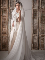 Panna Młoda Bolerka bolerka, narzutki, sweterki szyfonowy płaszcz ślubny, cienki płaszcz ślubny, narzutka ślubna ecru, płaszcz do sukni ślubnej4