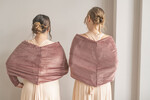 Panna Młoda Bolerka bolerka, narzutki, sweterki ślubna etola z weluru w kolorze pudrowego różu, różowe bolerko z weluru dla Panny Młodej, bolerko na ślub jesienią8