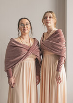 Panna Młoda Bolerka bolerka, narzutki, sweterki ślubna etola z weluru w kolorze pudrowego różu, różowe bolerko z weluru dla Panny Młodej, bolerko na ślub jesienią4