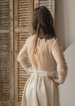 Panna Młoda Bolerka bolerka, narzutki, sweterki perełkowe bolerko na letni ślub, bolerko z perełkami dla Panny Młodej, bolerko do sukni ślubnej w kolorze ecru, narzutka z perełkami do sukni ślubnej7