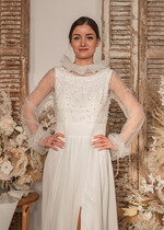 Panna Młoda Bolerka bolerka, narzutki, sweterki slubne bolerko z koralikami, przezroczyste bolerko ślubne z koralikami, bolerko do sukni ślubnej, ślubne narzutka z koralikami 1