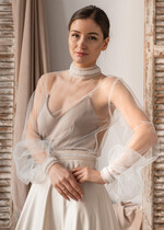 Panna Młoda Bolerka bolerka, narzutki, sweterki delikatne bolerko z tiulu, bolerko na letni ślub, bolerko ślubne z koralikami, delikatna narzutka na suknię ślubną, bolerko do sukni ślubnej, 9