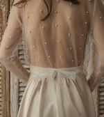 Panna Młoda Bolerka bolerka, narzutki, sweterki perełkowe bolerko na letni ślub, bolerko z perełkami dla Panny Młodej, bolerko do sukni ślubnej w kolorze ecru, narzutka z perełkami do sukni ślubnej3