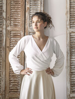 Panna Młoda Bolerka bolerka, narzutki, sweterki Kremowe  Bolerko Ślubne Welurowe - Etola Ślubna z Rękawkami - Narzutka I Rękaw w kolorze Kremowym5