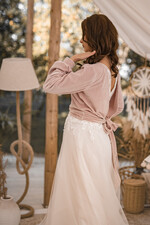 Panna Młoda Bolerka bolerka, narzutki, sweterki Welurowe Miekkie Bolerko Ślubne, Sweterek ślubny Odkryte Plecy, Narzutka Ślubna welurowa miękka 2