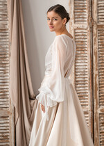 Panna Młoda Bolerka bolerka, narzutki, sweterki szyfonowe bolerko ślubne, narzutka ślubna z szyfonu, bolerko do sukni ślubnej, bolerko ecru z szyfonu13