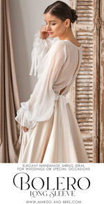 Panna Młoda Bolerka bolerka, narzutki, sweterki szyfonowe bolerko ślubne, narzutka ślubna z szyfonu, bolerko do sukni ślubnej, bolerko ecru z szyfonu15