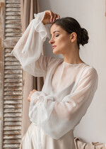 Panna Młoda Bolerka bolerka, narzutki, sweterki szyfonowe bolerko ślubne, narzutka ślubna z szyfonu, bolerko do sukni ślubnej, bolerko ecru z szyfonu2