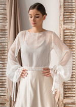 Panna Młoda Bolerka bolerka, narzutki, sweterki szyfonowe bolerko ślubne, narzutka ślubna z szyfonu, bolerko do sukni ślubnej, bolerko ecru z szyfonu21