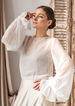 Panna Młoda Bolerka bolerka, narzutki, sweterki szyfonowe bolerko ślubne, narzutka ślubna z szyfonu, bolerko do sukni ślubnej, bolerko ecru z szyfonu23