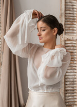 Panna Młoda Bolerka bolerka, narzutki, sweterki szyfonowe bolerko ślubne, narzutka ślubna z szyfonu, bolerko do sukni ślubnej, bolerko ecru z szyfonu4