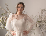Panna Młoda Bolerka bolerka, narzutki, sweterki Boleko slubne boho, Bluzeczka slubna organzowa, Okrycie ślubne mgiełka , Narzutka na suknię ślubną, delikatne bolerko do sukienki slubnej4