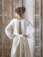 Panna Młoda Bolerka bolerka, narzutki, sweterki Bolerko z odkrytymi plecami, eleganckie bolerko ślubne, bolerko do sukni ślubnej, delikatne bolerko ślubne, letnia narzutka ślubne 5