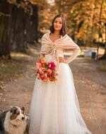 Panna Młoda Bolerka bolerka, narzutki, sweterki Welurowe Miekkie Bolerko Ślubne, Etola na jesienny ślub, Narzutka do sukni ślubnej z weluru, bolerko ślubne z weluru0