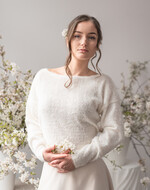Panna Młoda Bolerka bolerka, narzutki, sweterki Boleko slubne boho, Bluzeczka slubna ala alpaka, Okrycie ślubne wiosenne sweterek , Narzutka na suknię ślubną, bolerko do sukienki slubnej odkryte plecy1