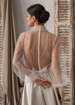 Panna Młoda Bolerka bolerka, narzutki, sweterki bolerko na letni ślub, bolerko ślubne z koralikami, delikatna narzutka na suknię ślubną, bolerko do sukni ślubnej, 10