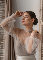 Panna Młoda Bolerka bolerka, narzutki, sweterki bolerko na letni ślub, bolerko ślubne z koralikami, delikatna narzutka na suknię ślubną, bolerko do sukni ślubnej, 6