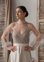 Panna Młoda Bolerka bolerka, narzutki, sweterki bolerko na letni ślub, bolerko ślubne z koralikami, delikatna narzutka na suknię ślubną, bolerko do sukni ślubnej, 7