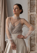 Panna Młoda Bolerka bolerka, narzutki, sweterki bolerko na letni ślub, bolerko ślubne z koralikami, delikatna narzutka na suknię ślubną, bolerko do sukni ślubnej, 9