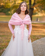 Panna Młoda Bolerka bolerka, narzutki, sweterki Różowe Sweterkowe Miekkie Bolerko Ślubne, Sweterek na jesienny ślub, Narzutka do sukni ślubnej, ciepłe bolerko na ślub jesienią 2