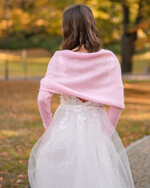 Panna Młoda Bolerka bolerka, narzutki, sweterki Różowe Sweterkowe Miekkie Bolerko Ślubne, Sweterek na jesienny ślub, Narzutka do sukni ślubnej, ciepłe bolerko na ślub jesienią 5