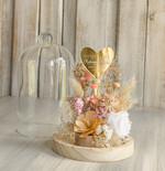 Prezenty, Podziękowania dla Rodziców Kompozycje Kwiatowe / Flowerboxy Podziękowania dla Rodziców flowerbox z suszonych kwiatów, Wieczna róża Podziękowanie od Młodej Pary kwiaty w szklanej kopule, pomysł na prezent dla Rodziców lub Mamy7