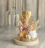 Prezenty, Podziękowania dla Rodziców Kompozycje Kwiatowe / Flowerboxy Podziękowania dla Rodziców flowerbox z suszonych kwiatów, Wieczna róża Podziękowanie od Młodej Pary kwiaty w szklanej kopule, pomysł na prezent dla Rodziców lub Mamy8