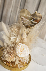 Prezenty, Podziękowania dla Rodziców Kompozycje Kwiatowe / Flowerboxy ślubne podziekowania dla rodzicow prezent dla mamy i taty na wesele kwiaty w kopule kompozycja z kwiatów suszonych pomysł na prezent dla rodziców, wieczne róże4