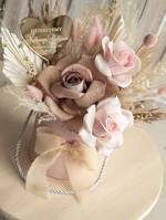 Prezenty, Podziękowania dla Rodziców Kompozycje Kwiatowe / Flowerboxy prezent dla rodziców, prezent dla mamy i taty na wesele, kompozycja z kwiatów suszonych pomysł na prezent dla rodziców, wieczne róże, flower box dla rodziców0