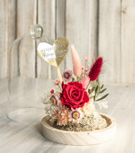 Prezenty, Podziękowania dla Rodziców Kompozycje Kwiatowe / Flowerboxy Podziękowania dla Rodziców flowerbox z suszonych kwiatów, Wieczna róża Podziękowanie od Młodej Pary kwiaty w szklanej kopule, pomysł na prezent dla Rodziców lub Mamy8