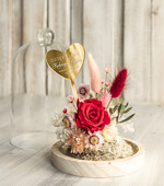 Prezenty, Podziękowania dla Rodziców Kompozycje Kwiatowe / Flowerboxy Podziękowania dla Rodziców flowerbox z suszonych kwiatów, Wieczna róża Podziękowanie od Młodej Pary kwiaty w szklanej kopule, pomysł na prezent dla Rodziców lub Mamy9