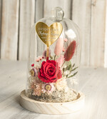 Prezenty, Podziękowania dla Rodziców Kompozycje Kwiatowe / Flowerboxy Podziękowania dla Rodziców flowerbox z suszonych kwiatów, Wieczna róża Podziękowanie od Młodej Pary kwiaty w szklanej kopule, pomysł na prezent dla Rodziców lub Mamy0