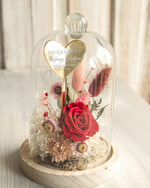 Prezenty, Podziękowania dla Rodziców Kompozycje Kwiatowe / Flowerboxy Podziękowania dla Rodziców flowerbox z suszonych kwiatów, Wieczna róża Podziękowanie od Młodej Pary kwiaty w szklanej kopule, pomysł na prezent dla Rodziców lub Mamy14