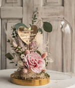 Prezenty, Podziękowania dla Rodziców Kompozycje Kwiatowe / Flowerboxy podziękowania dla Rodziców flowerbox z suszonych kwiatów, kompozycja z suszonych kwiatów w szklanej kopule, różowa wieczna róża, pomysł na prezent dla rodziców8