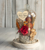 Prezenty, Podziękowania dla Rodziców Kompozycje Kwiatowe / Flowerboxy Personalizowane podziękowania dla Rodziców flowerbox z suszonych kwiatów, Wieczna róża Podziękowanie od Młodej Pary kwiaty w szklanej kopule, pomysł na prezent dla Rodziców lub Mamiy2