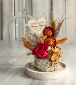 Prezenty, Podziękowania dla Rodziców Kompozycje Kwiatowe / Flowerboxy Personalizowane podziękowania dla Rodziców flowerbox z suszonych kwiatów, Wieczna róża Podziękowanie od Młodej Pary kwiaty w szklanej kopule, pomysł na prezent dla Rodziców lub Mamiy3