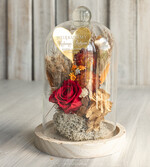 Prezenty, Podziękowania dla Rodziców Kompozycje Kwiatowe / Flowerboxy Personalizowane podziękowania dla Rodziców flowerbox z suszonych kwiatów, Wieczna róża Podziękowanie od Młodej Pary kwiaty w szklanej kopule, pomysł na prezent dla Rodziców lub Mamiy5