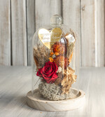 Prezenty, Podziękowania dla Rodziców Kompozycje Kwiatowe / Flowerboxy Personalizowane podziękowania dla Rodziców flowerbox z suszonych kwiatów, Wieczna róża Podziękowanie od Młodej Pary kwiaty w szklanej kopule, pomysł na prezent dla Rodziców lub Mamiy6