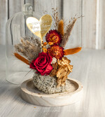 Prezenty, Podziękowania dla Rodziców Kompozycje Kwiatowe / Flowerboxy Personalizowane podziękowania dla Rodziców flowerbox z suszonych kwiatów, Wieczna róża Podziękowanie od Młodej Pary kwiaty w szklanej kopule, pomysł na prezent dla Rodziców lub Mamiy0