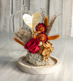 Prezenty, Podziękowania dla Rodziców Kompozycje Kwiatowe / Flowerboxy Personalizowane podziękowania dla Rodziców flowerbox z suszonych kwiatów, Wieczna róża Podziękowanie od Młodej Pary kwiaty w szklanej kopule, pomysł na prezent dla Rodziców lub Mamiy1