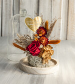 Prezenty, Podziękowania dla Rodziców Kompozycje Kwiatowe / Flowerboxy Personalizowane podziękowania dla Rodziców flowerbox z suszonych kwiatów, Wieczna róża Podziękowanie od Młodej Pary kwiaty w szklanej kopule, pomysł na prezent dla Rodziców lub Mamiy7