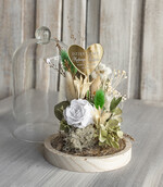Prezenty, Podziękowania dla Rodziców Kompozycje Kwiatowe / Flowerboxy Personalizowane podziękowania dla Rodziców flowerbox z suszonych kwiatów, Wieczna róża Podziękowanie od Młodej Pary kwiaty w szklanej kopule, pomysł na prezent dla Rodziców lub Mamy9