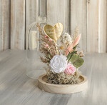 Prezenty, Podziękowania dla Rodziców Kompozycje Kwiatowe / Flowerboxy Podziękowania dla Rodziców flowerbox z suszonych kwiatów, Wieczna róża Podziękowanie od Młodej Pary kwiaty w szklanej kopule, pomysł na prezent dla Rodziców lub Mamy7