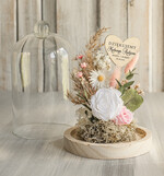 Prezenty, Podziękowania dla Rodziców Kompozycje Kwiatowe / Flowerboxy Podziękowania dla Rodziców flowerbox z suszonych kwiatów, Wieczna róża Podziękowanie od Młodej Pary kwiaty w szklanej kopule, pomysł na prezent dla Rodziców lub Mamy2