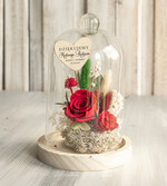 Prezenty, Podziękowania dla Rodziców Kompozycje Kwiatowe / Flowerboxy Podziękowania dla Rodziców flowerbox z suszonych kwiatów, Wieczna róża Podziękowanie od Młodej Pary kwiaty w szklanej kopule, pomysł na prezent dla Rodziców lub Mamy2