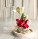 Prezenty, Podziękowania dla Rodziców Kompozycje Kwiatowe / Flowerboxy Podziękowania dla Rodziców flowerbox z suszonych kwiatów, Wieczna róża Podziękowanie od Młodej Pary kwiaty w szklanej kopule, pomysł na prezent dla Rodziców lub Mamy6