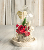 Prezenty, Podziękowania dla Rodziców Kompozycje Kwiatowe / Flowerboxy Podziękowania dla Rodziców flowerbox z suszonych kwiatów, Wieczna róża Podziękowanie od Młodej Pary kwiaty w szklanej kopule, pomysł na prezent dla Rodziców lub Mamy8