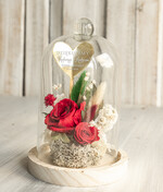 Prezenty, Podziękowania dla Rodziców Kompozycje Kwiatowe / Flowerboxy Podziękowania dla Rodziców flowerbox z suszonych kwiatów, Wieczna róża Podziękowanie od Młodej Pary kwiaty w szklanej kopule, pomysł na prezent dla Rodziców lub Mamy9