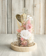 Prezenty, Podziękowania dla Rodziców Kompozycje Kwiatowe / Flowerboxy Podziękowania dla Rodziców flowerbox z suszonych kwiatów, Wieczna róża Podziękowanie od Młodej Pary kwiaty w szklanej kopule, pomysł na prezent dla Rodziców lub Mamy5