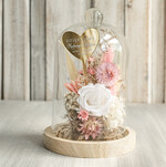 Prezenty, Podziękowania dla Rodziców Kompozycje Kwiatowe / Flowerboxy Podziękowania dla Rodziców flowerbox z suszonych kwiatów, Wieczna róża Podziękowanie od Młodej Pary kwiaty w szklanej kopule, pomysł na prezent dla Rodziców lub Mamy0